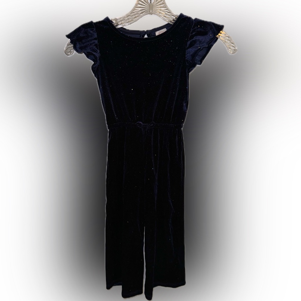 ✨3/$15✨ 3T Navy Blue Velvet Glitter Jumpsuit